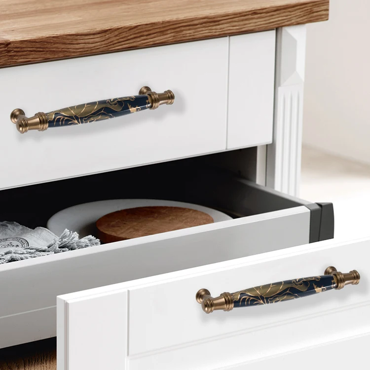 Темно синие/керамические дверные ручки европейского стандарта для ящиков