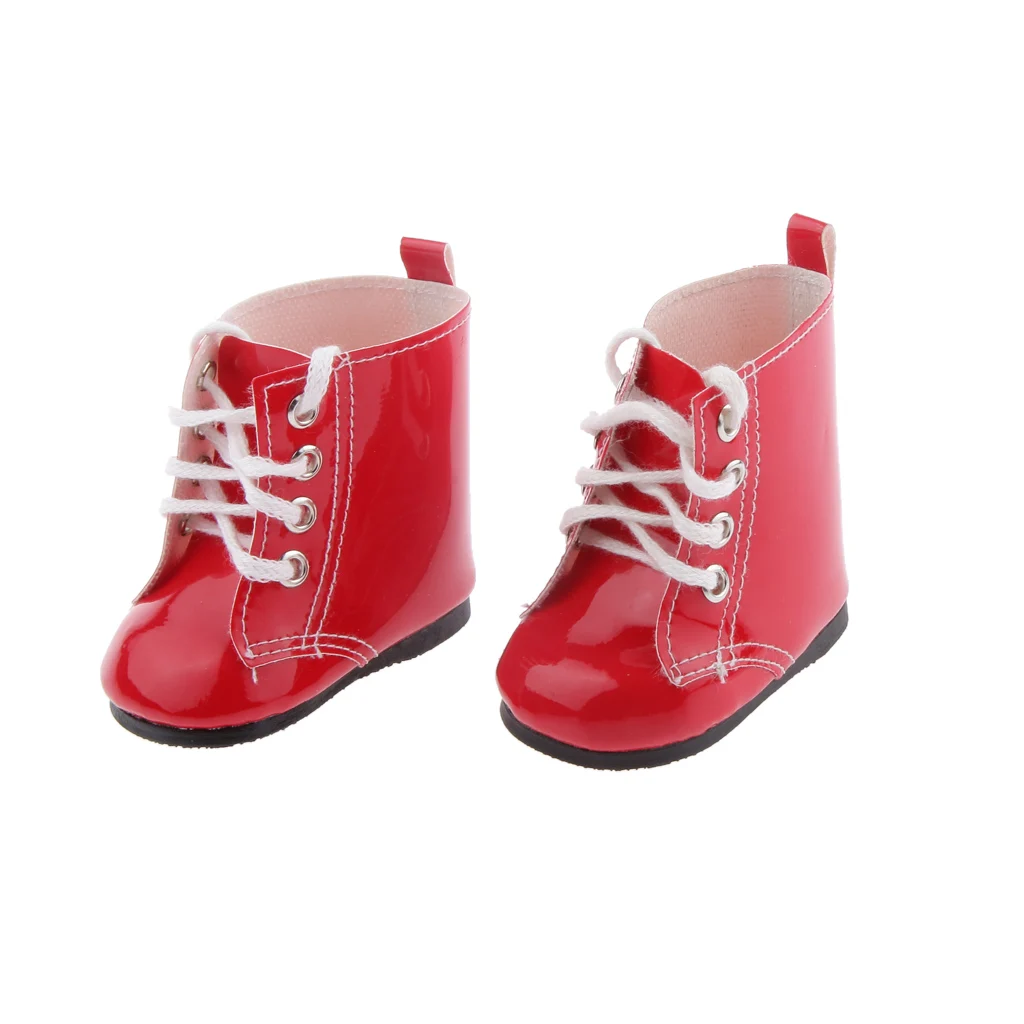 Детская обувь для дял 18 дюймовой куклы из искусственной PU кожи со шнуровкой