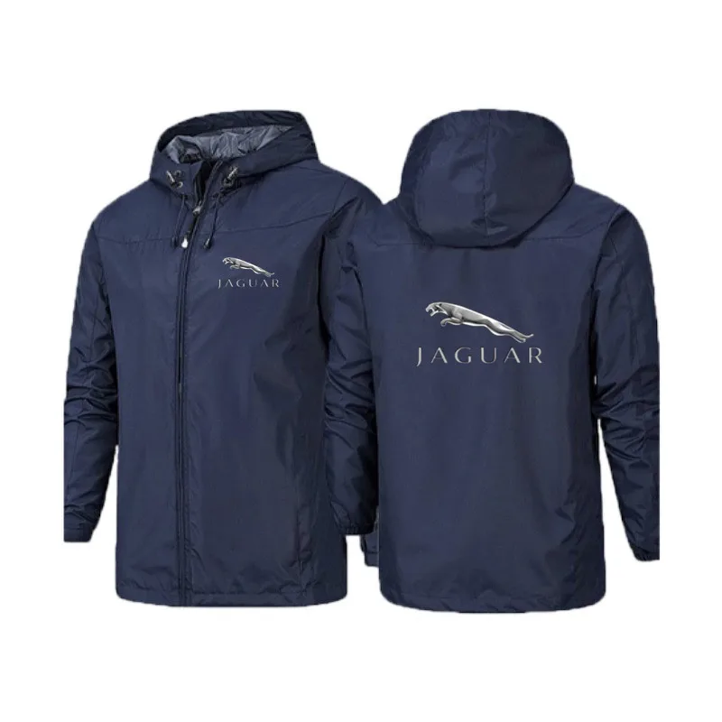 

Spring and Autumn Men's Jacket Printing Logo Lightweight Hooded Zipper Casual Waterproof Jacket Windproof Jacket Outdoor Sportsw