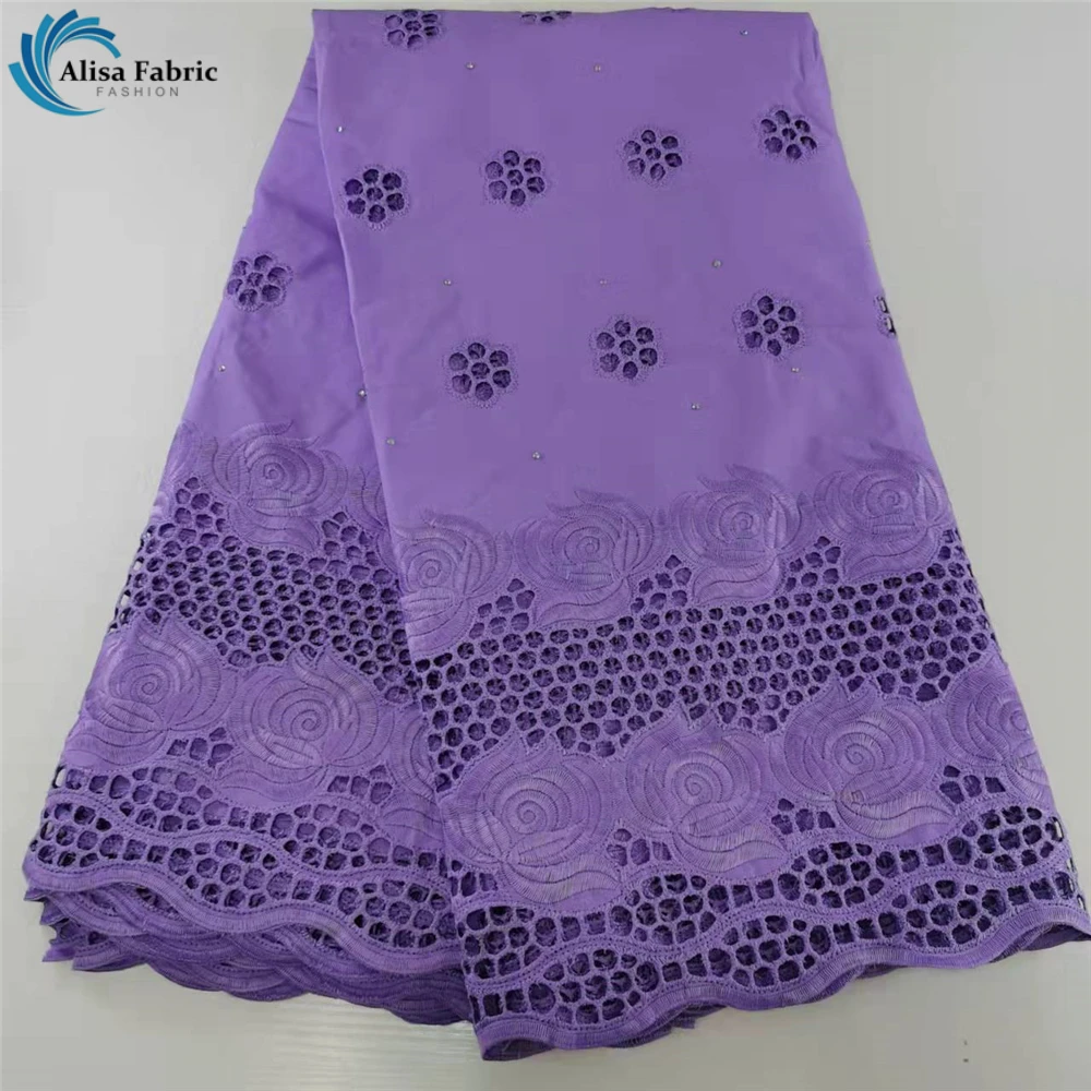 African Cotton Lace Fabric 2022 High Quality Embroidery Cotton 5 Yards Swiss Voile Lace In Switzerland For Church Dress