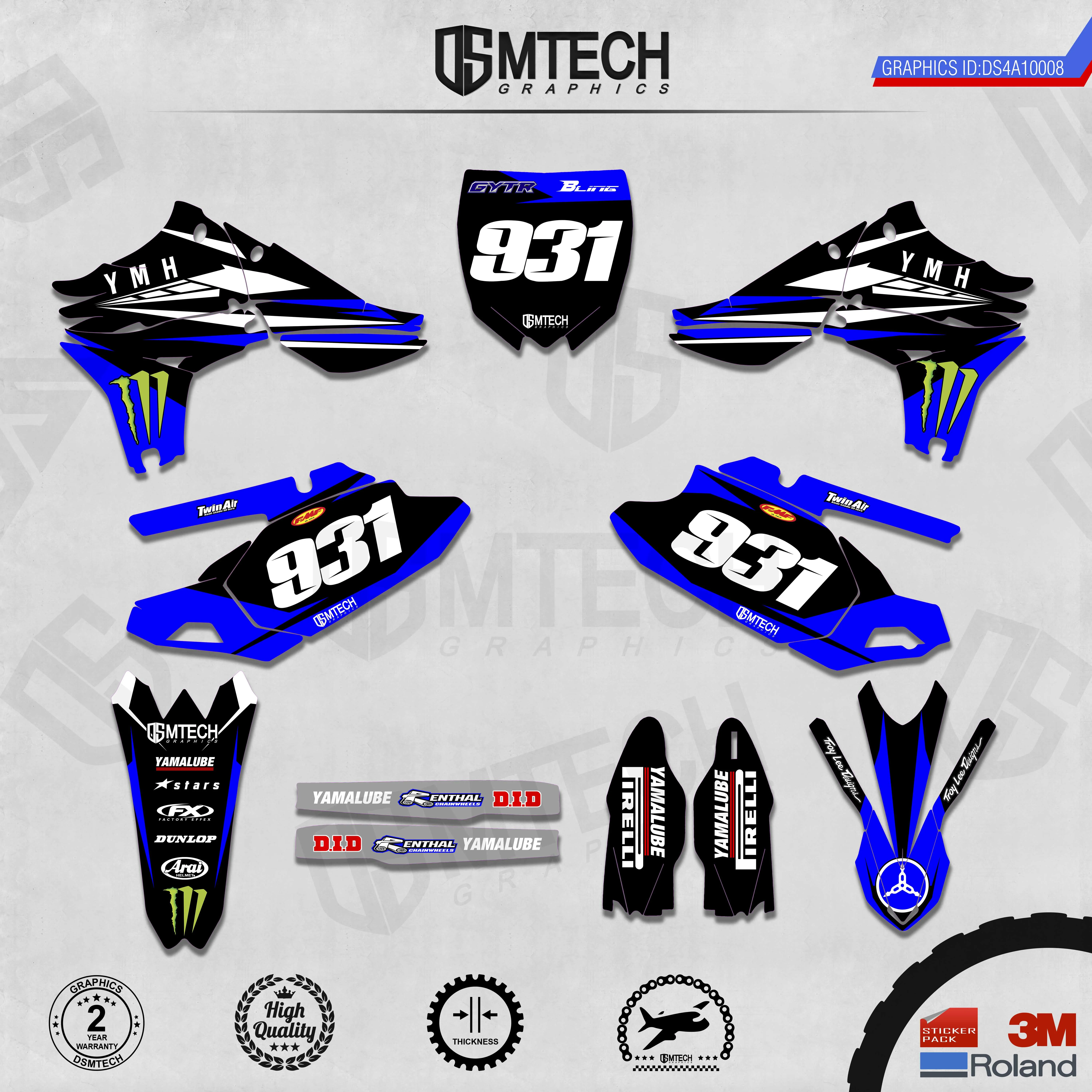 DSMTECH Customized Team Graphics Backgrounds Decals 3M Custom Stickers For  YZF450 Two Stroke 2010-2013  008