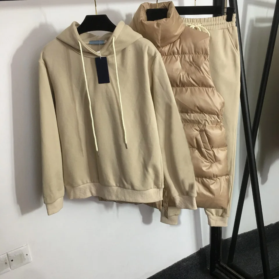 

2021 deluxe design letter printed cotton vest + long sleeved Hooded Sweater + high waist trousers women's leisure sports suit