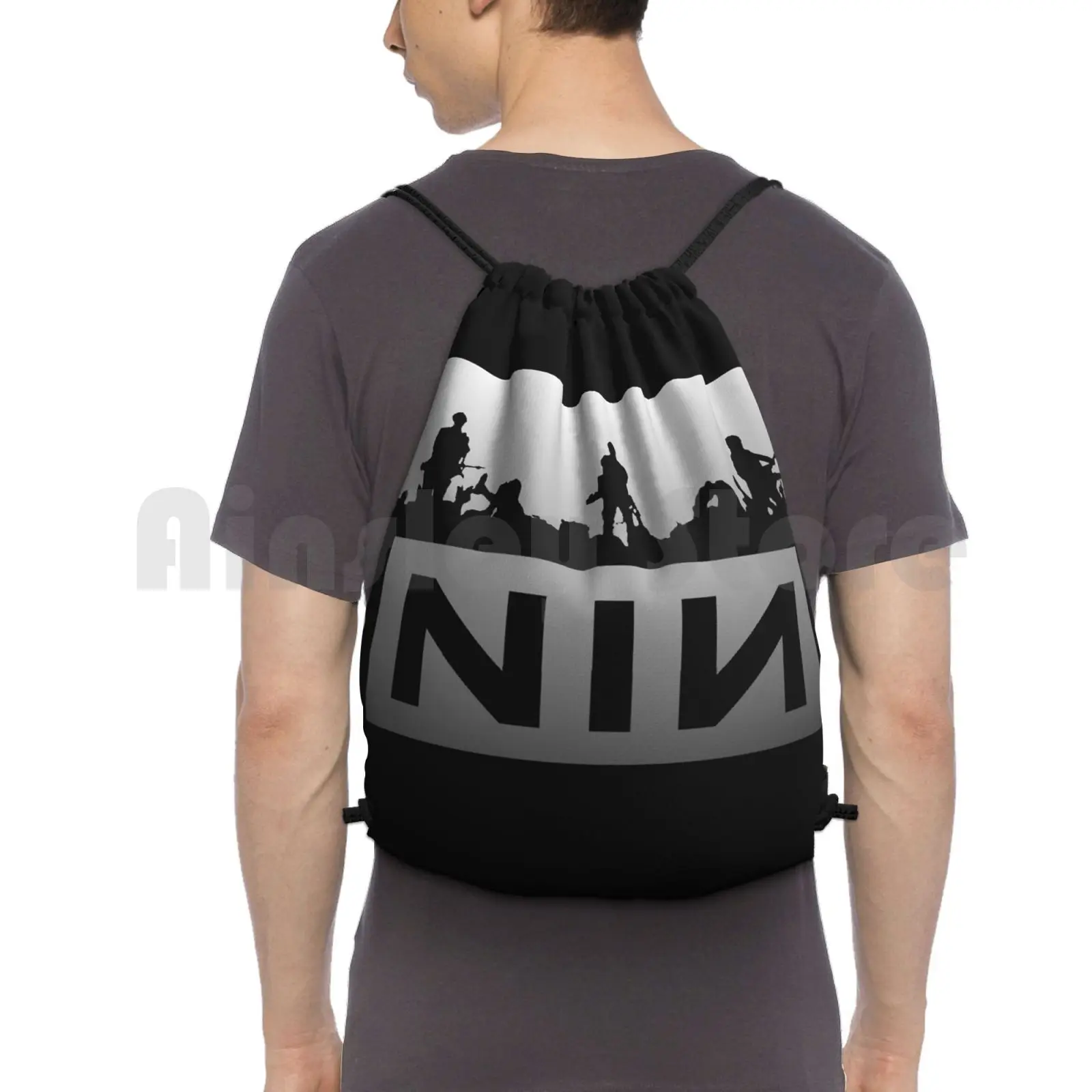 

Best New-Design Nin Backpack Drawstring Bag Riding Climbing Gym Bag Nin Band Nin Trending Band Nin Long Sleeve Band Nin