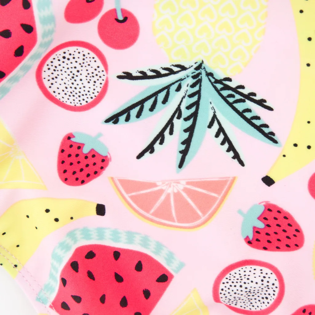 Детский слитный купальник на одно плечо с принтом комбинезон для маленьких