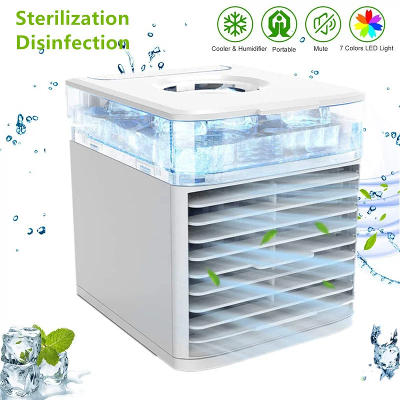 

Mini Air Conditioner Portable Air Conditioner USB Air Cooler Fan 7 Colors Light Sterilization isinfection Air Cooling Fan