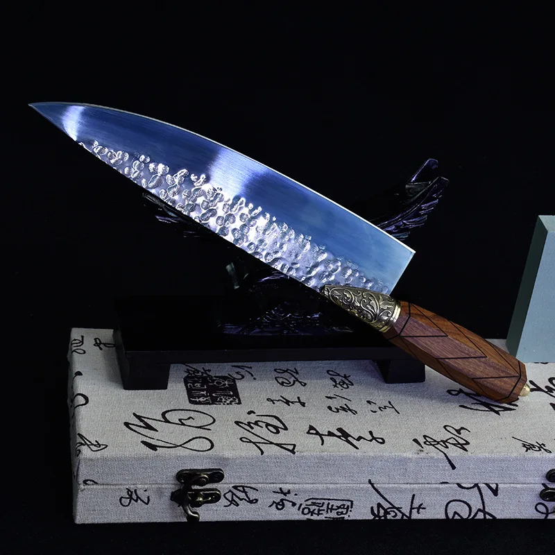 

Кухонный нож шеф-повара ручной работы, кованый острый Мясницкий Клинок с фиксированным лезвием, резак для овощей, инструменты для кухни