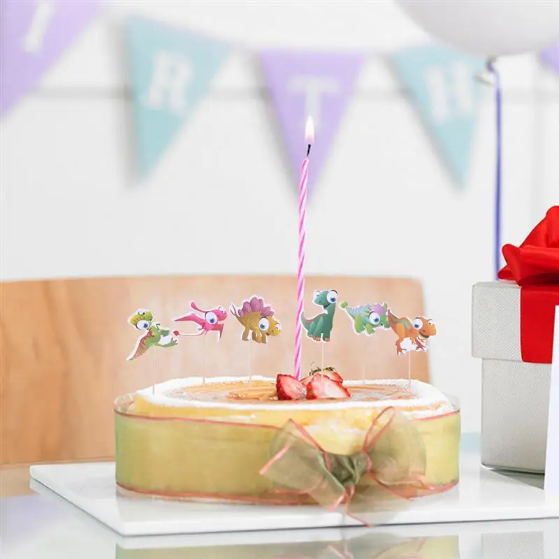 72 шт. милый динозавр торт Топпер прекрасный десерт Декор Вставка карты выбирает