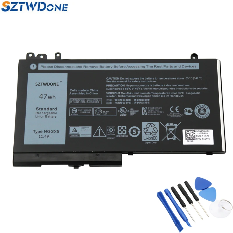 

SZTWDONE NGGX5 11.4V 47WH New Laptop Battery for DELL Latitude Dell Latitude E5270 E5470 E5550 M3510 E5570 954DF JY8D6 0JY8D6