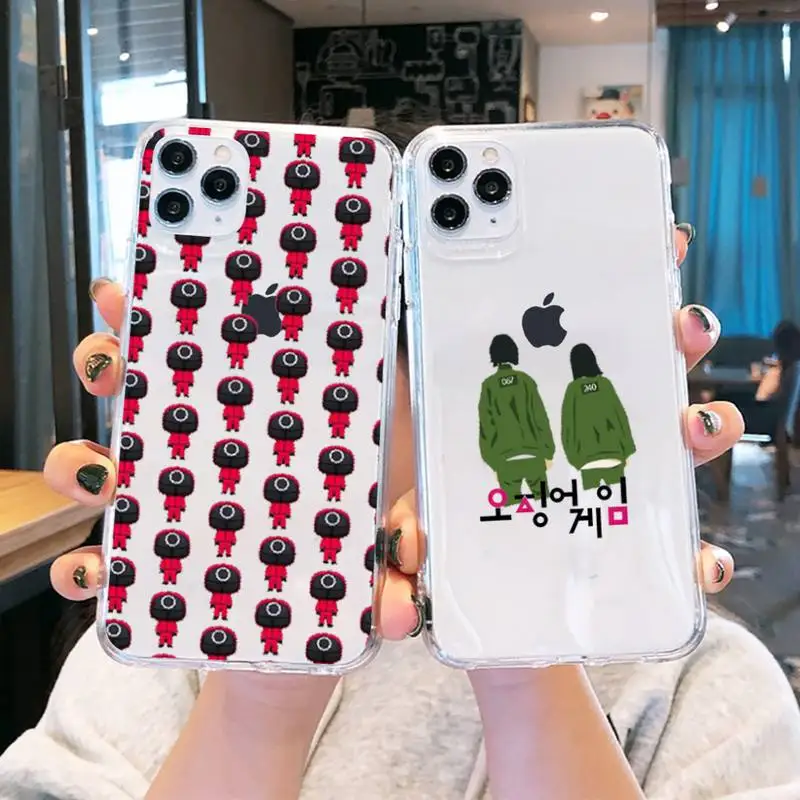 

Squid GameTV Phone Case Transparent soft For iphone 13 12 11 8 7 plus mini x xs xr pro max
