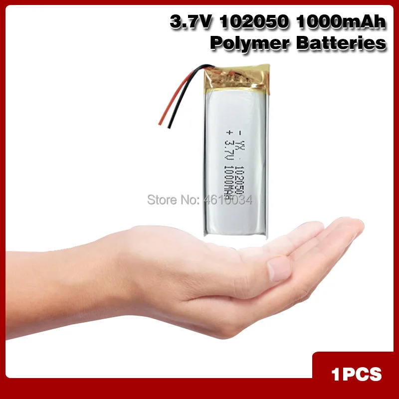 Литий ионный полимерный аккумулятор 1000 мАч 3 7 в 102050 для MP3 MP4 MP5 GPS KTV Бытовой