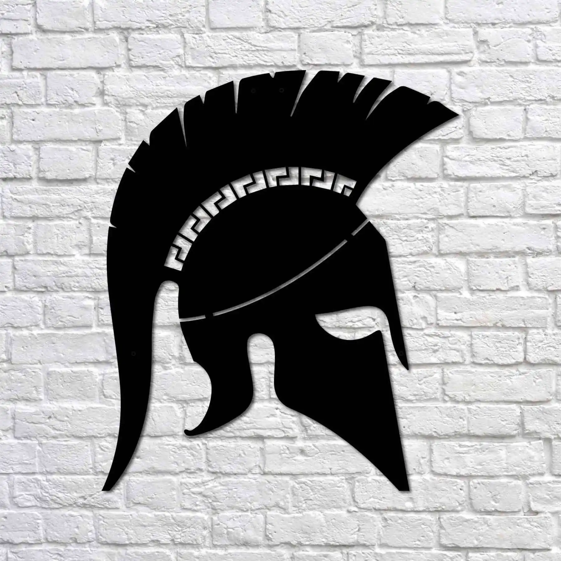 

Metal Wall Art - Spartan Helmet - Interior Decoration - Wall Hanging - Home Decor - Wall Sign -50x42 cm