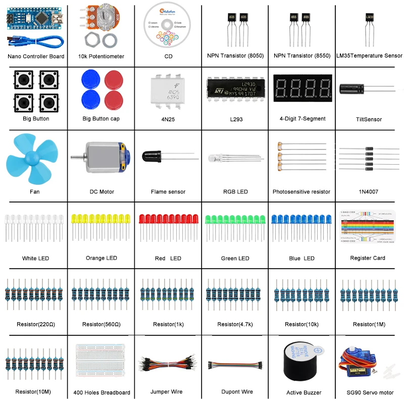 Набор инструментов Keywish для Arduino Nano Project с перемычкой серводвигателя и проводом