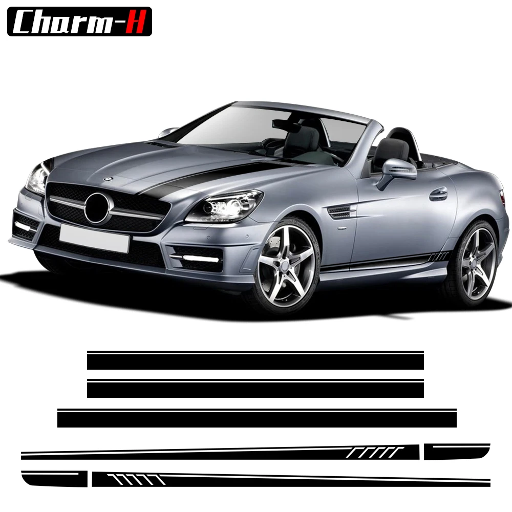 507 Стиль Дверь боковая юбка полосы тела наклейка комплект для Mercedes Benz SLK SLC Class R170