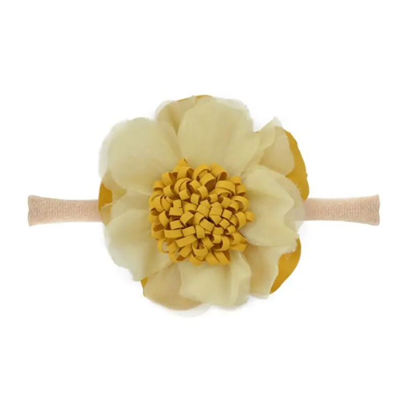 

10Pcs Baby Flower Bows Headband Nylon Elastic Floral Head Wraps Photography Prop