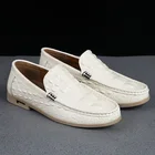 Мужские лоферы из натуральной кожи; Дышащая мужская повседневная обувь; Мужские туфли-оксфорды для вождения; Мокасины на плоской подошве