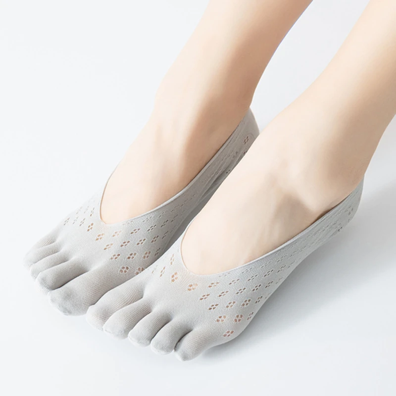 

2021 Summer Five-finger Boat Socks Velvet Ladies Breathable Thin Invisible Socks Net Stockings For Women New Split Toe Socks