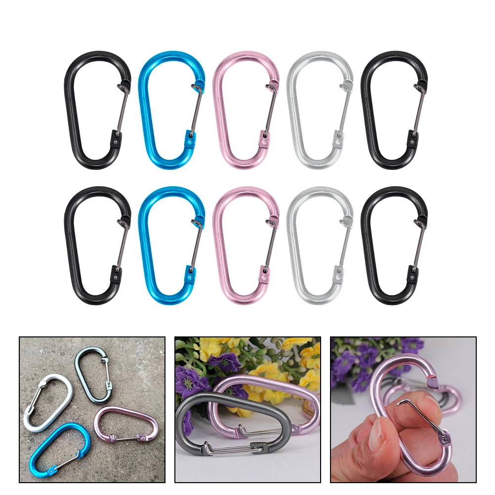 

10pcs Aluminium Alloy Bottle Hook Reusable Kettle Carrying Clips (Mixed Color)