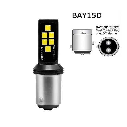 2 шт. P21W T20 Led PY21W W21/5 Вт BA15S BAU15S огни BAY15D 1157 1156 7443 12Led 3030 светодиодные лампы для автомобиля стоп-сигналы поворота фары 12V - Испускаемый цвет: 1157 bay15d