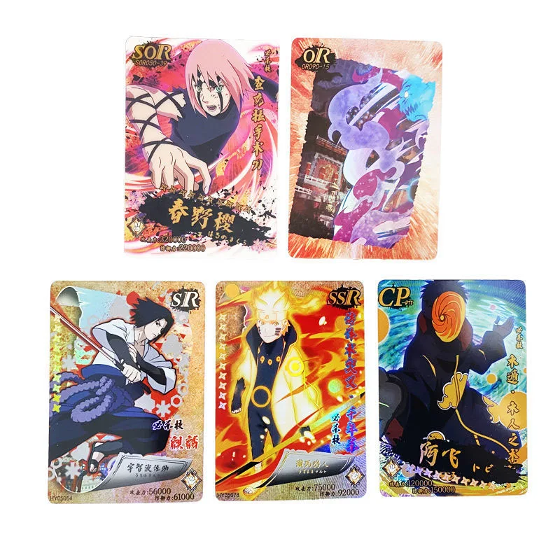 Tarjeta de Anime Naruto para ni&ntilde;os, colecci&oacute;n de personajes de animaci&oacute;n, regalo de vacaciones, 280 Uds.-1