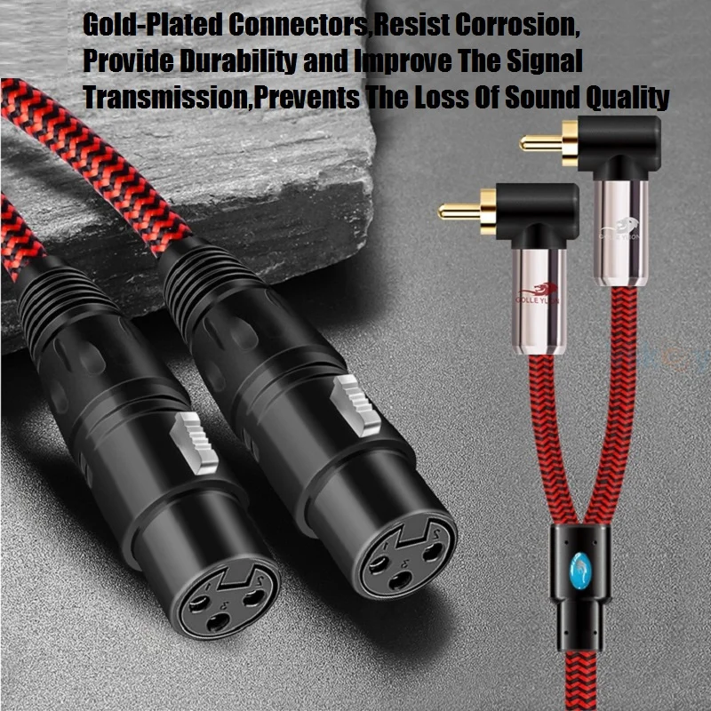 2 x RCA Male to Dual XLR Female Jack Audio Cable for Mixer Console Amplifiers Speaker Home Theater System Shielded Cords | Электроника