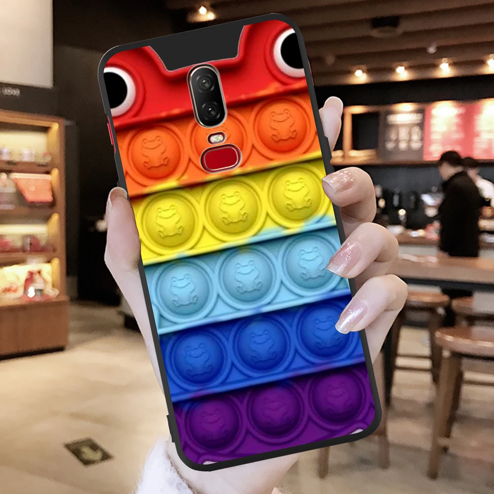 

Bubble Fidget Reliver Stress Antistress for Oneplus 8 5 6 7 One Plus 5T 6T 7T 8 Pro Phone Case Coque Funda Cover etui Luxury