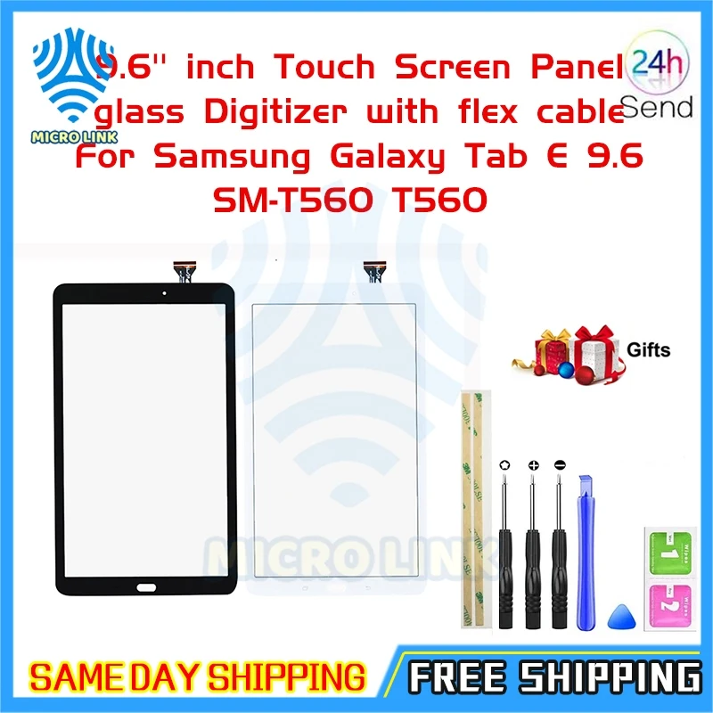 

New 9.6'' inch Touch Screen Panel glass Digitizer with flex cable For Samsung Galaxy Tab E 9.6 SM-T560 T560 Free Shipping