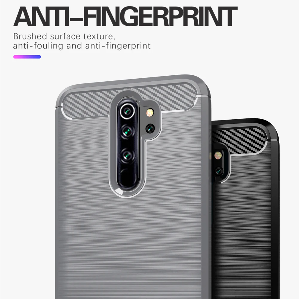 Carbon Fiber Texture Back Case For xiaomi Redmi note 8 7 Simple Brushed Silicone Cover pro back case |