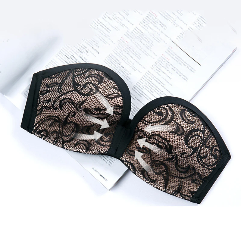 

Sexy Lace Strapless Bra Seamless Push Up Bra Women's Underwear Adjustable Strap Ladies Wedding Invisible Bra Brassiere Summer