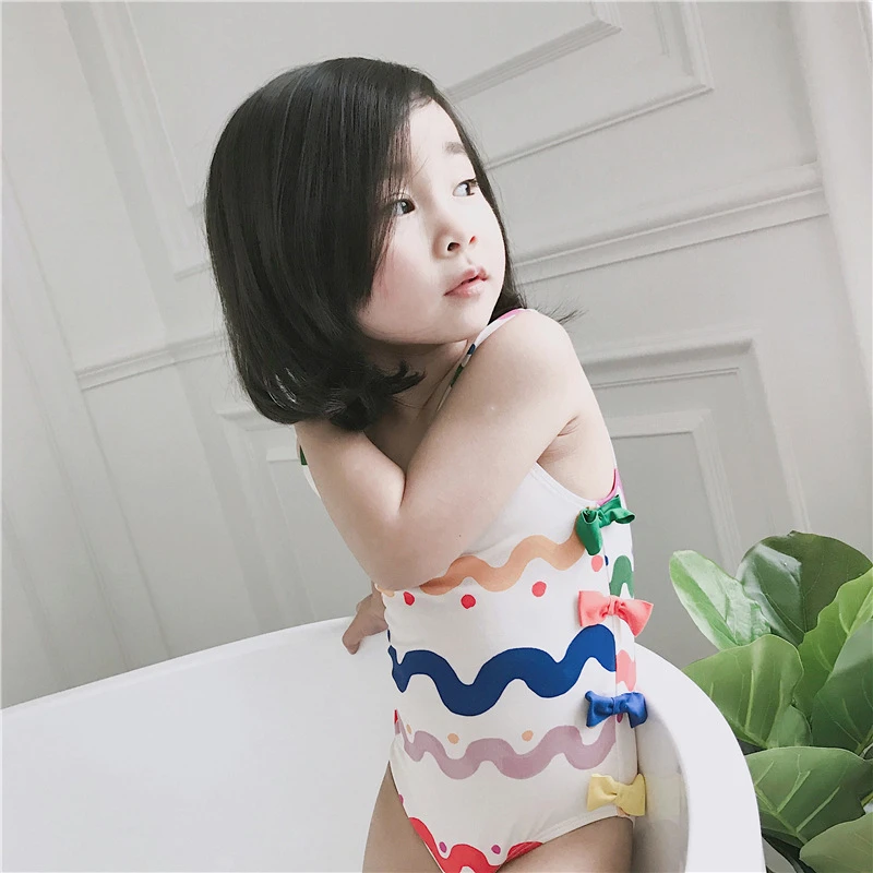 Слитный купальник для девочек 2 12 лет детский купальный костюм с красочным