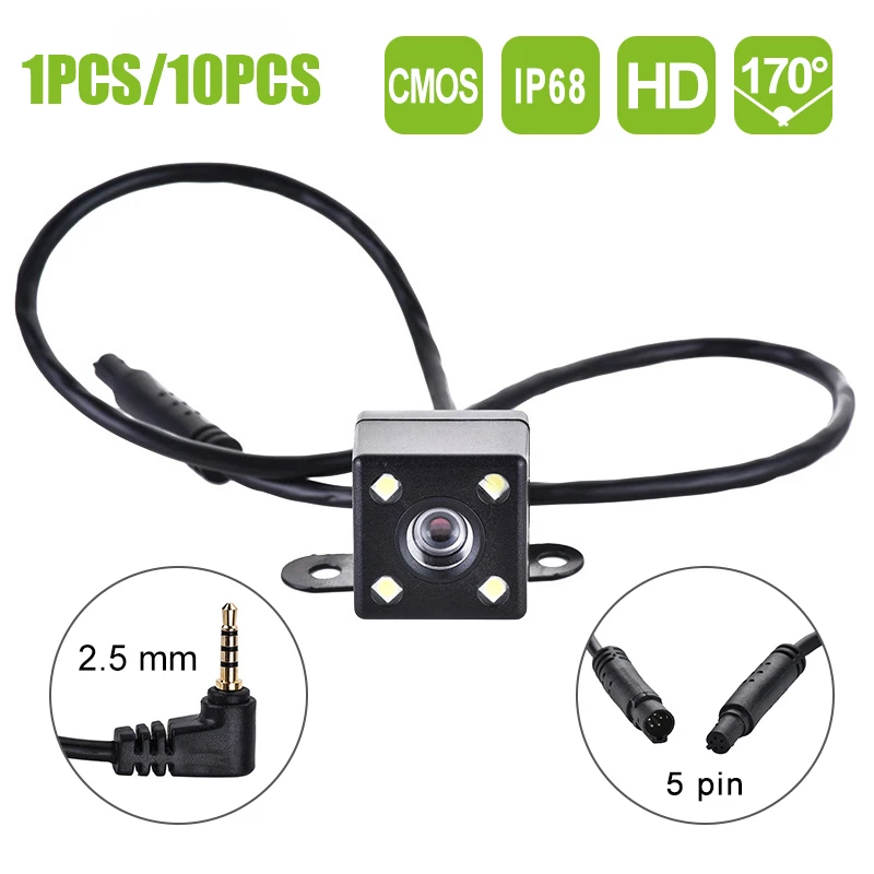 

1pcs /10pcs 5 Pin Car Rear View Camera Reverse 170 Degree Wide Angle Recording Parking Waterproof Color Image Video Camera