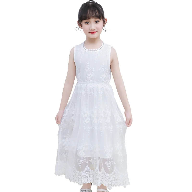 

Girls Dress 2021 Summer New Korean Children's Clothing Sleeveless Lace Princess Dress Children Dress Girls Clothes