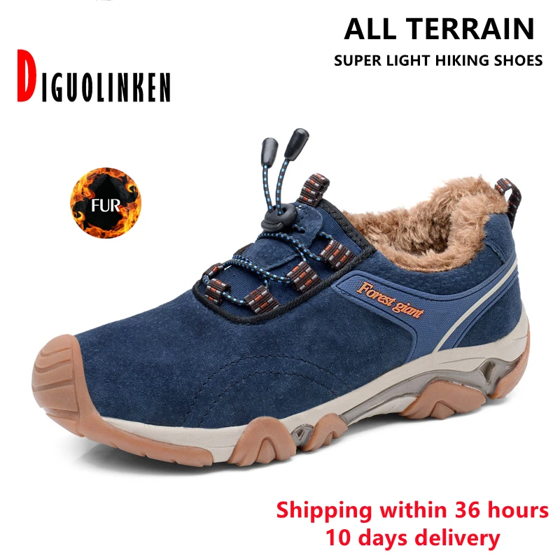 

Sneakers Men Winter Leather Men's Sneakers with Fur Keep Warm Men's Casual Shoes Soft Men Athletic Shoes Hiking Sport Shoes Men