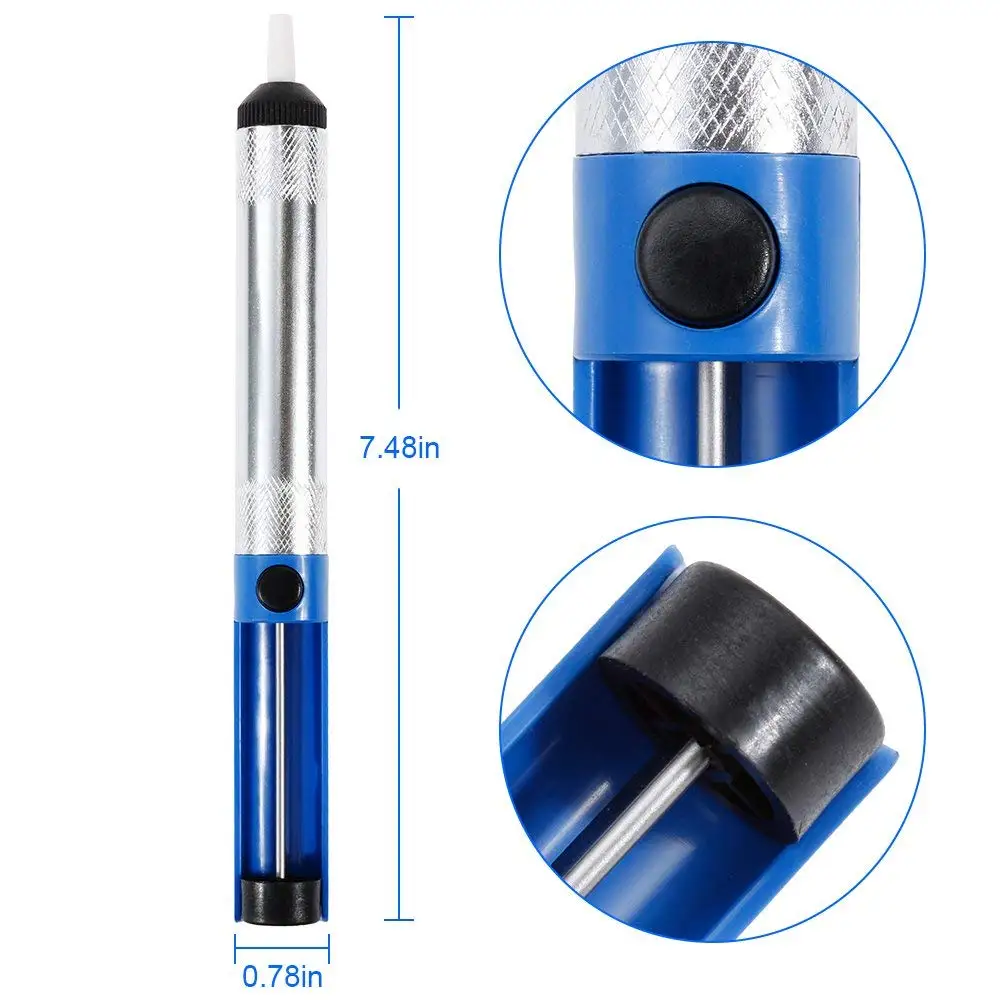 

JCD Removal Welding Tool Aluminum Metal Suction Device Suction Pump Welding Suction Cup Pen Vacuum Iron Blue/golden Tin