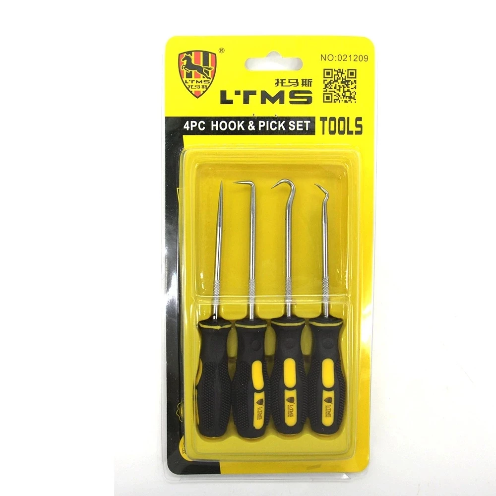 

4pcs Extra Long Hook And Pick Car Automotive Set Seal Remover Craft Hobby Tool Straight/Offset/90 Degree/O-Ring Hook Pick