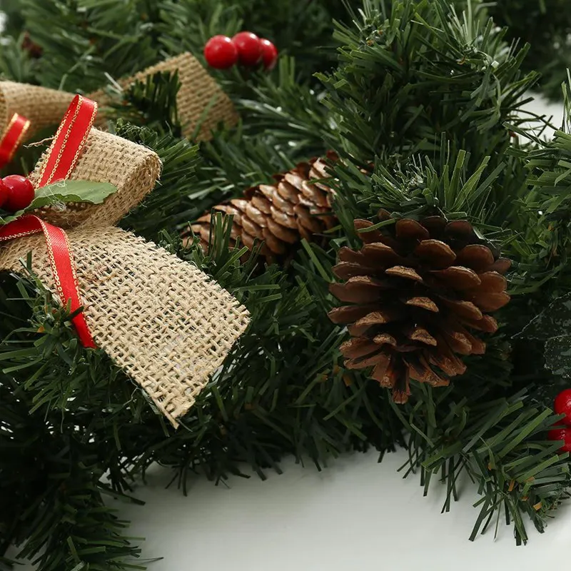 Xmas Supplies 1.8M Christmas Decoration Bar Tops Ribbon Garland Christmas Tree Ornaments Green Tree Cane Tinsel Party Supplies