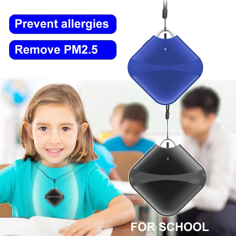 Fashionable Personal Wearable Mini Portable 230Mah Battery 5000W Negative Ion Hanging Neck Air Purifier With Car Clip |