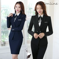 autumn winter novelty uniform styles formal women business work wear suits ladies office professional blazers set pantsuits