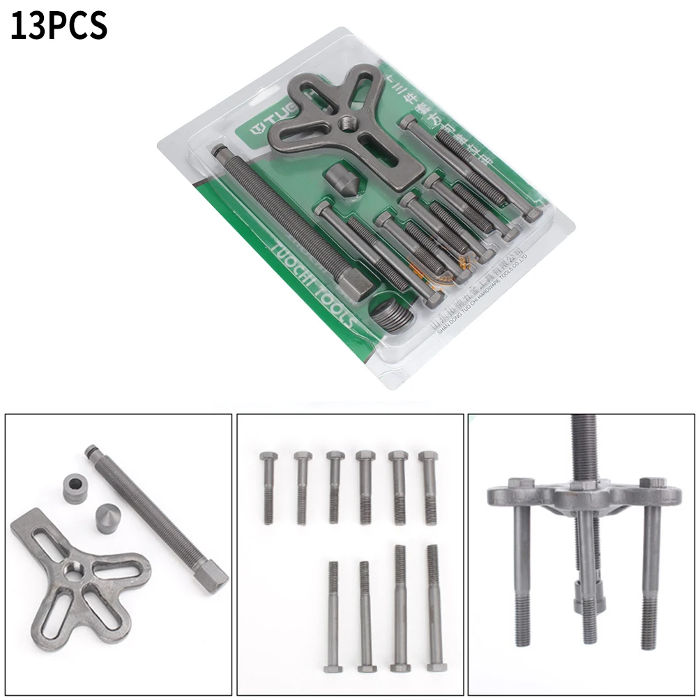 

13pcs Hand Tools Repair Carbon Steel Bolt Harmonic Puller Set Car Gear Balancer Steering Wheel Remover Portable Durable