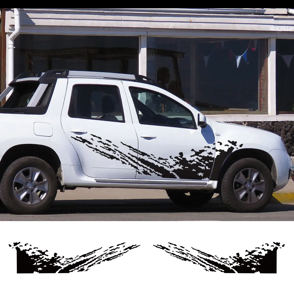 

Pickup Door Side Stickers For Renault Duster Oroch Truck Graphics Splash Grunge Decor Decals Trunk Vinyl Covers Auto Accessories