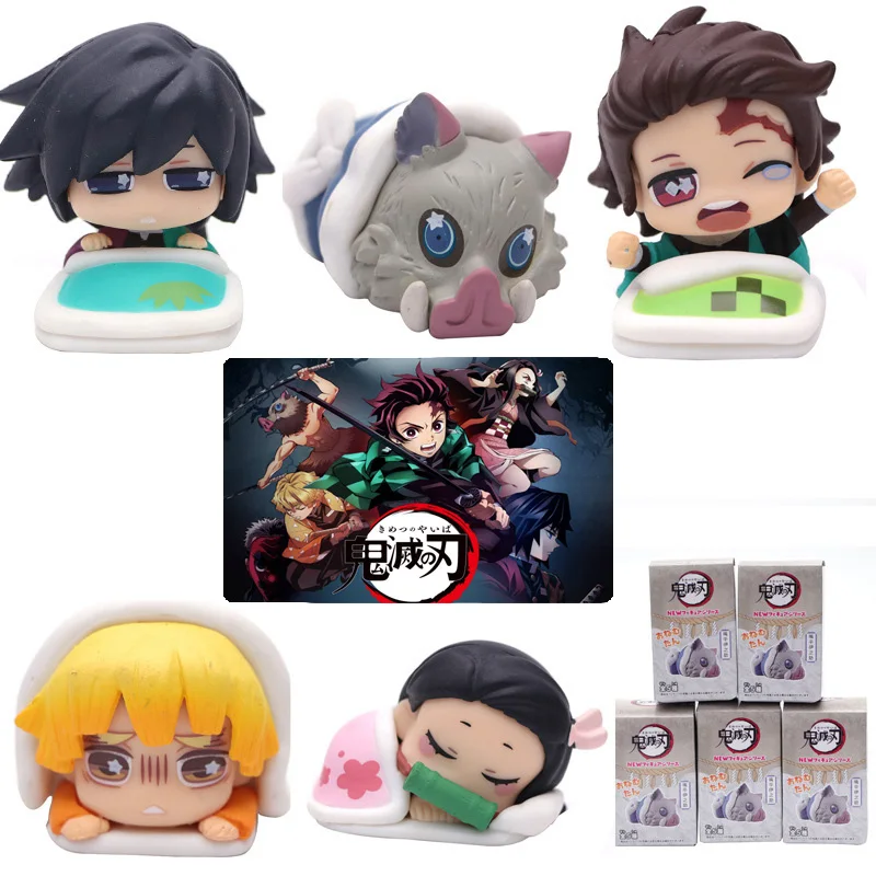 

Экшн Kimetsu no Yaiba 5 шт./компл. Q карманная фигурка игрушки для детей Kamado Tanjirou Kamado Nezuko Hashibira Inosuke милая кукла игрушка