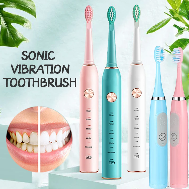 

New Style Adults Electric Toothbrush Deep Cleaning Tooth Acoustic Wave Toothbrush Rechargeable Waterproof Design