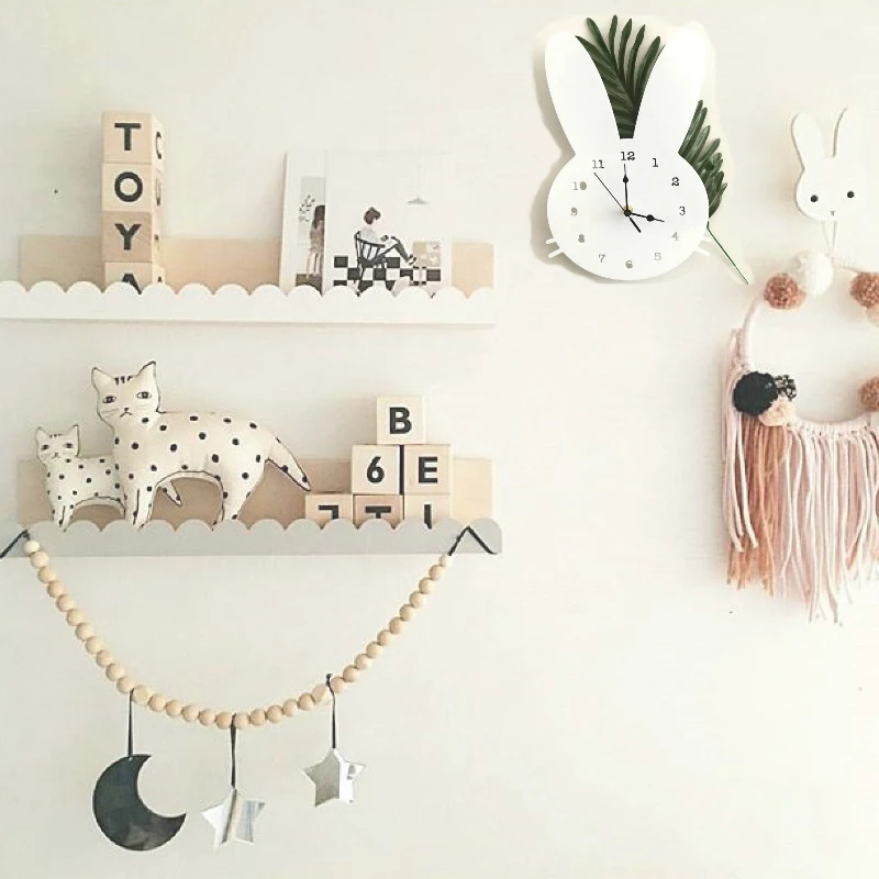 Детские часы в скандинавском стиле с изображением летучей мыши настенные