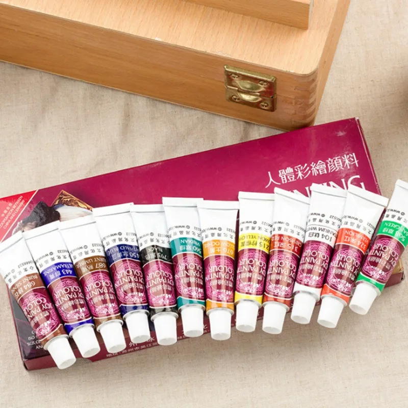 Цветная яркая фотография тела картина маслом пигмент для макияжа на Хэллоуин