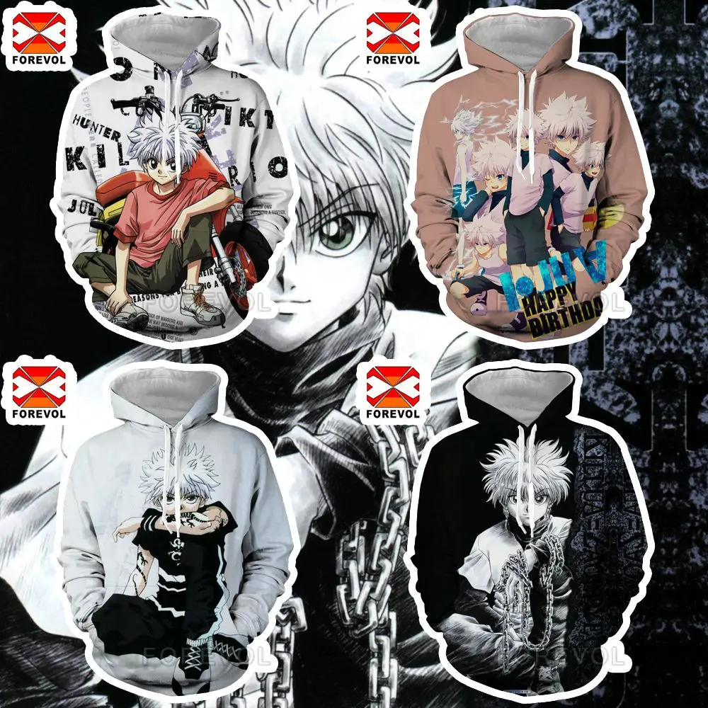 

Куртка в стиле панк для косплея аниме hunter x killua hunter толстовки с капюшоном с 3D-принтом Толстовка/рубашки/брюки топы толстовки с капюшоном для ...