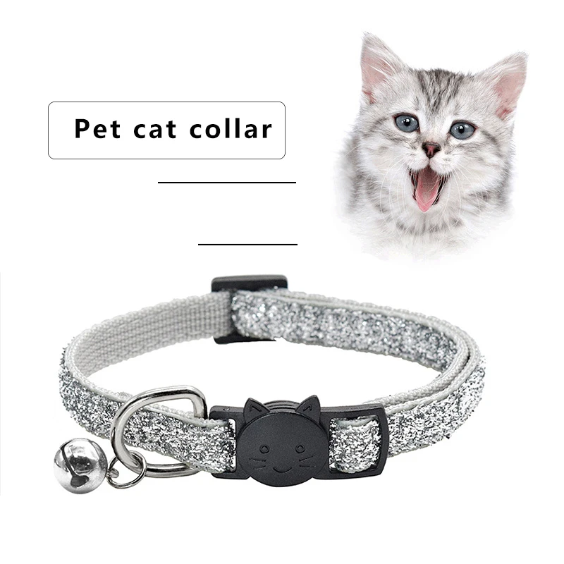 

Silver Pet Supplies Small Cat Collar With Bell Adjustable Buckle Collar Pet Supplies Cats Cat Accessories Chihuahua Dog Collar