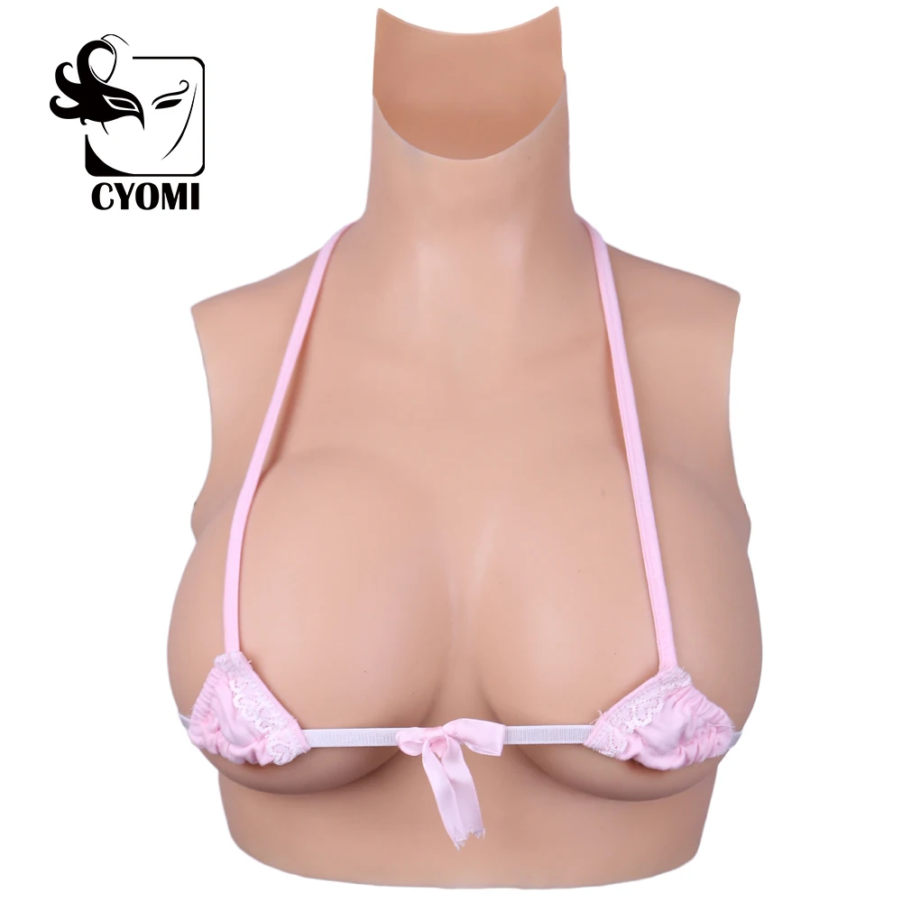 

Силиконовые формы CYOMI B/C/D для груди, накладные груди с хлопковым наполнителем, высокий воротник, от шеи до уха, силикон для косплея, Drag Queen 3G