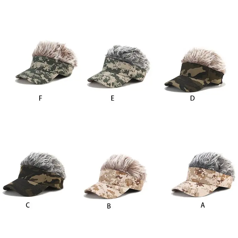 Мужская Новинка солнцезащитный козырек Кепка с шипами поддельные волосы