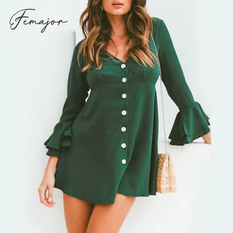 Femajor 2019 осеннее платье Для женщин модные красные короткие вечерние платья