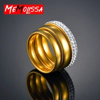 3pcsset gold colors thin stacking ring set 4mm x3 crystal spiral individual stacking stainless steel rings for women men gifts
