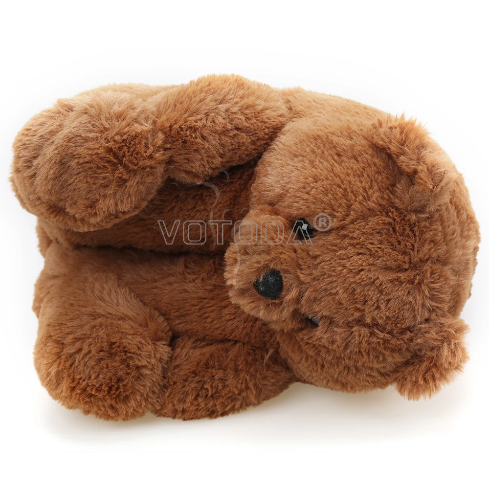 Плюшевые тапочки для детей милые Мультяшные меховые сланцы детские домашние